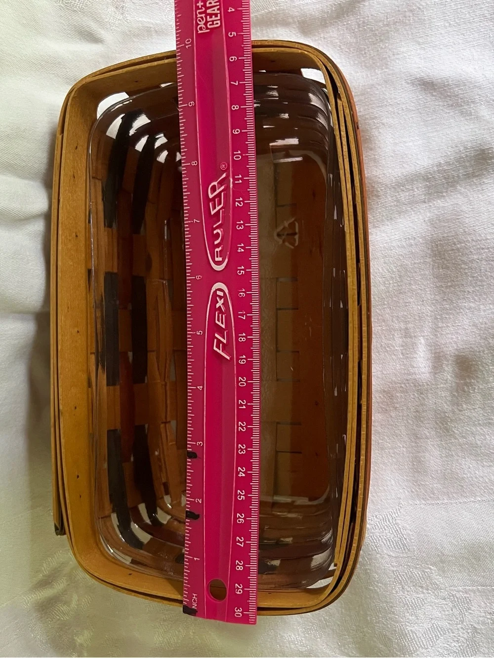 Longaberger Rectangular Woven Basket in Orange, Black & Natural
